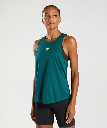 Dámské Tílko Gymshark Tréninková Brandmark Tyrkysové | CZ 3217LIS